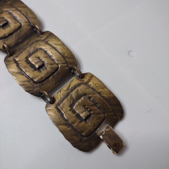 Vintage JJ Square Metal Link Bracelet - Picture 7 of 16